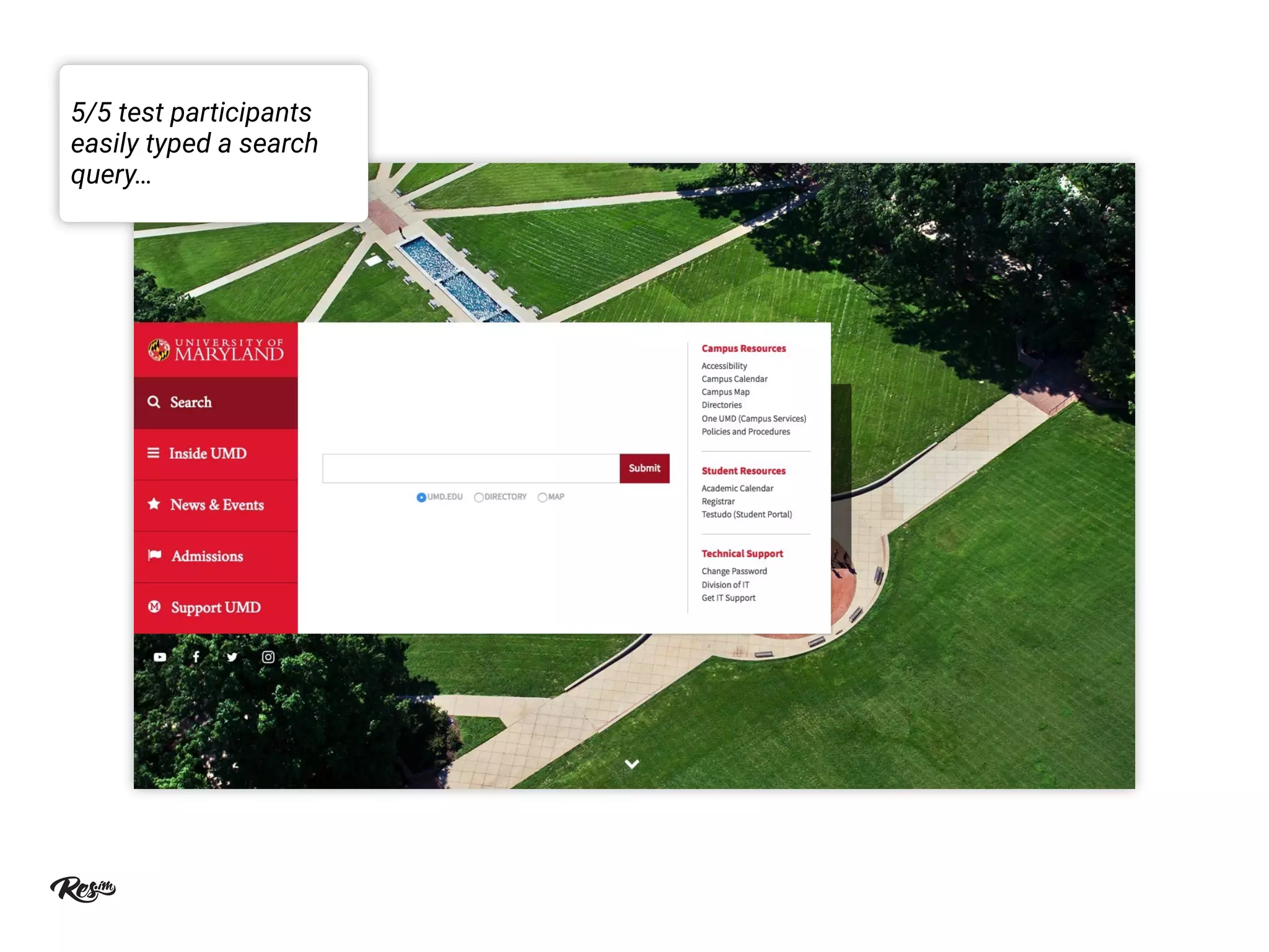 5/5 test participants
easily typed a search
query…
 