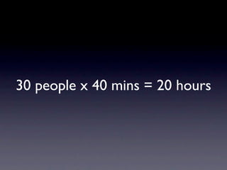 200 people x 50 mins = 167 hours
 