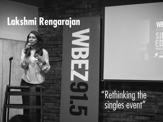 Lakshmi Rengarajan

“Rethinking the
singles event”

 