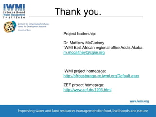 Rethinking water storage for agricultural adaptation to climate change in sub Saharan Africa