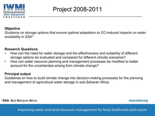 Rethinking water storage for agricultural adaptation to climate change in sub Saharan Africa