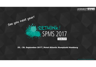 www.disruptive-technologies.de
25. - 26. September 2017 | Hotel Atlantic Kempinski Hamburg
www.rethink-smart-manufacturing.de
 