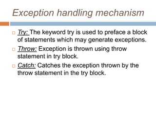 Rethrowing exception- JAVA | PPT