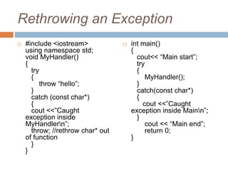 Rethrowing exception- JAVA | PPT