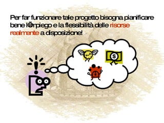 Per far funzionare tale progetto bisogna pianificare bene l’impiego e la flessibilità delle  risorse realmente  a disposizione! 