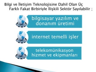 Bilgi ve İletişim Teknolojilerine Genel Bir Bakış Günümüzde insanlık, yeniliğin ve yeni ürünler üretme çabalarının ekonomik faaliyetlerin merkezinde yer aldığı bir dönemdedir. 1980’li yıllarda telekomünikasyon alanındaki deregülasyon süreci ile başlayan gelişmeler, kişisel bilgisayarların yaygınlaşması ve internetin icadı ile bütünleşen teknolojik ilerlemeler “Bilgi Çağı”, “Dijital Çağ” ya da “Yeni Ekonomi” olarak adlandırılabilen sürecin temelini oluşturmaktadır.