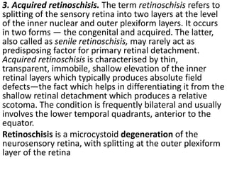 DISEASES OF THE RETINA - COGENITAL,VASCULAR,ALL | PPTX