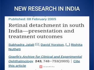 NEW RESEARCH IN INDIA
 