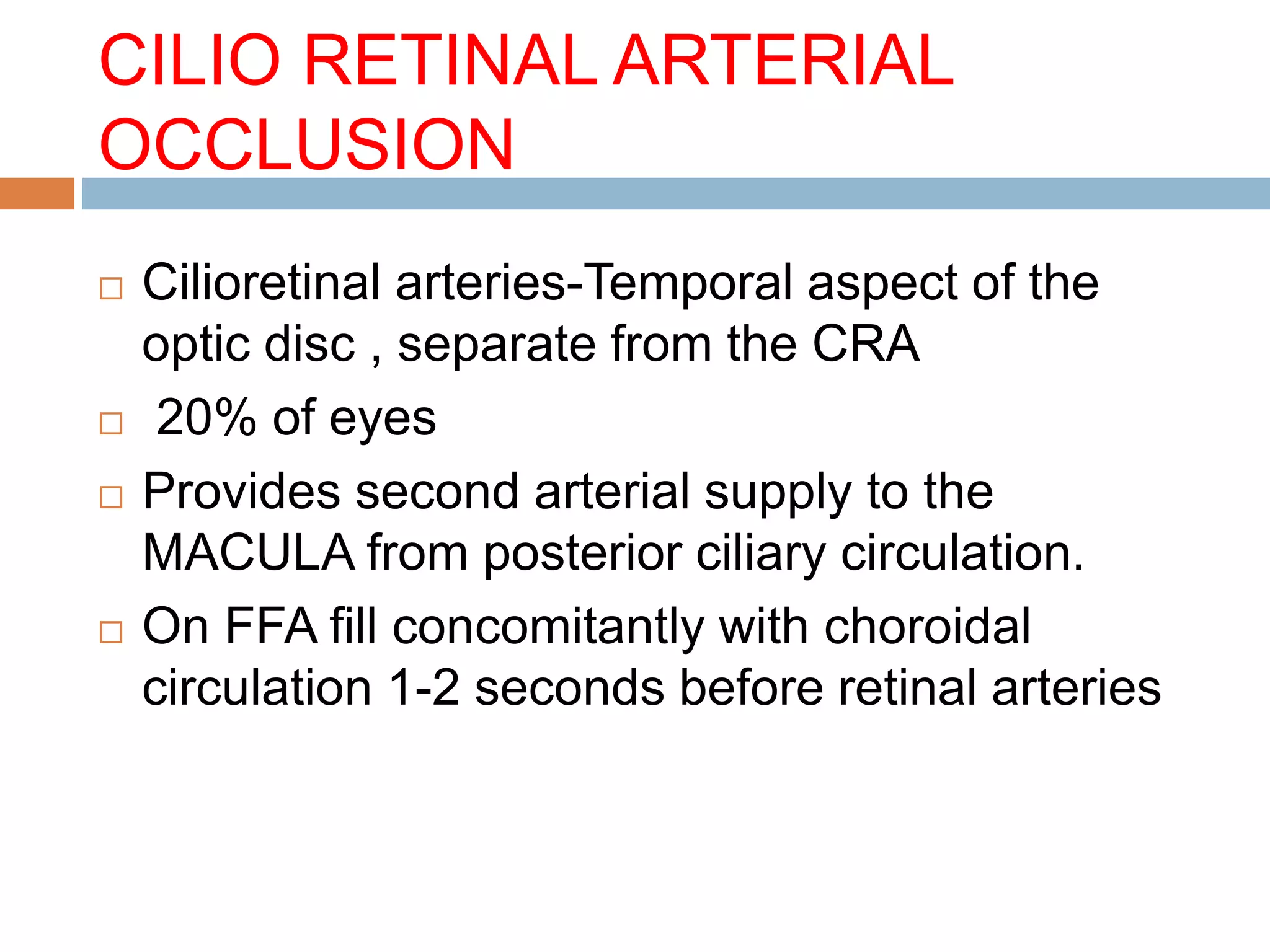 Retinal vascular occlusions | PPTX