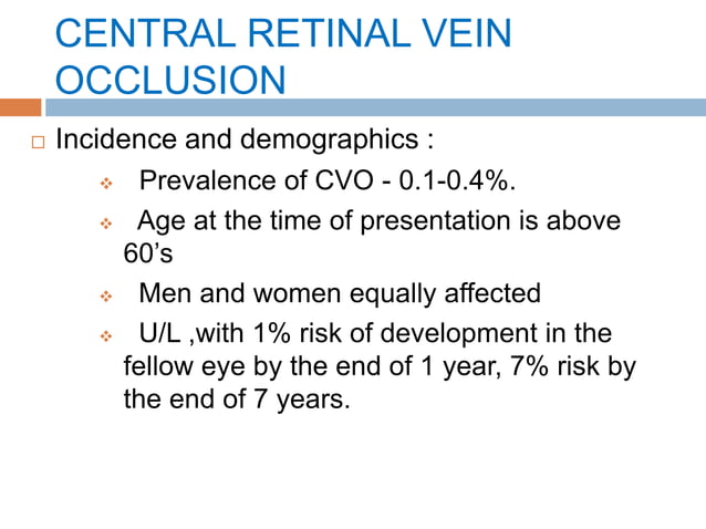 Retinal vascular occlusions | PPTX