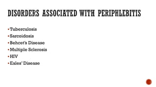 Tuberculosis
Sarcoidosis
Behcet’s Disease
Multiple Sclerosis
HIV
Eales’ Disease
 