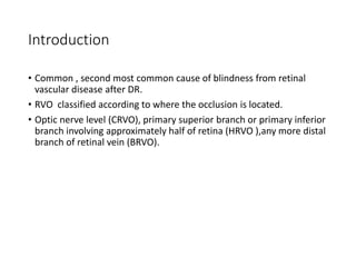 Retinal vein occlusion | PPTX