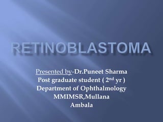 Presented by-Dr.Puneet Sharma
Post graduate student ( 2nd yr )
Department of Ophthalmology
MMIMSR,Mullana
Ambala
 