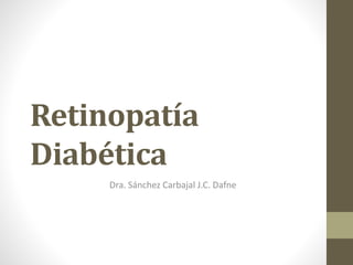 Retinopatía
Diabética
Dra. Sánchez Carbajal J.C. Dafne
 