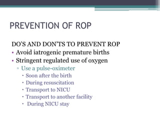 Stop Rop Bpd Retinopathy of prematurity | PPTX