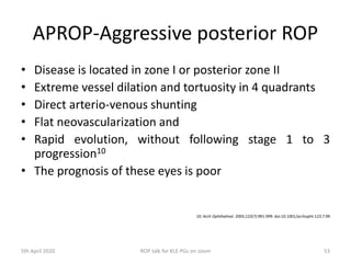 Aprop Rop DR WANI'S TALK ON Retinopathy of prematurity | PPTX