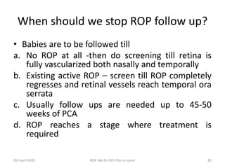 Stop Rop Newborn DR WANI'S TALK ON Retinopathy of prematurity | PPTX