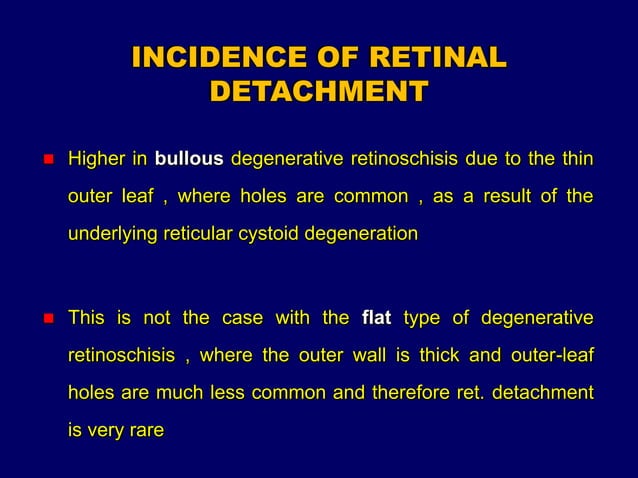 RETINOSCHISIS AND RETINAL DETACHMENT | PPT | Eye and Vision Conditions ...