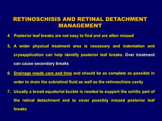 RETINOSCHISIS AND RETINAL DETACHMENT | PPT