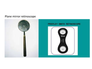 Plane mirror retinoscope
 