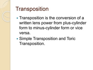 Simple Transposition Example Retinoscopy dr.asif siddiqui | PPTX