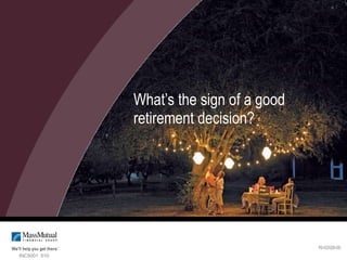 What’s the sign of a good retirement decision? RI-02028-00 INC5001  510 
