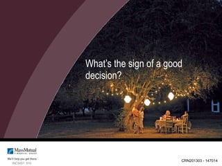 What’s the sign of a good decision? INC5001  510 CRN201303 - 147014  