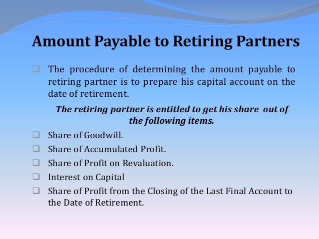 Retirement of a partner