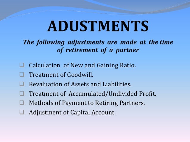 Retirement of a partner