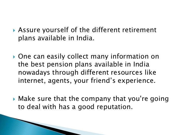 Information for Retirement Planning in India