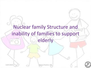 Nuclear family Structure and
inability of families to support
elderly
Neeraj Chauhan, CFP13/07/2014
 