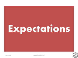 Expectations
Neeraj Chauhan, CFP13/07/2014
 