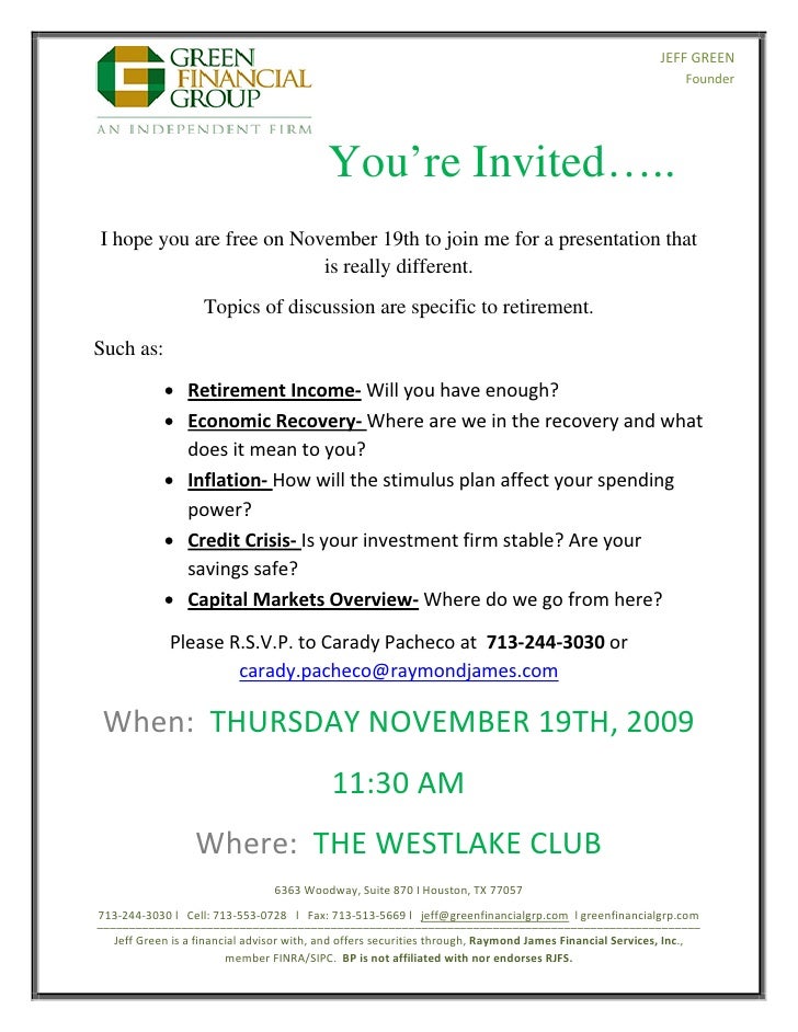 Seminar Invitation Sample 9