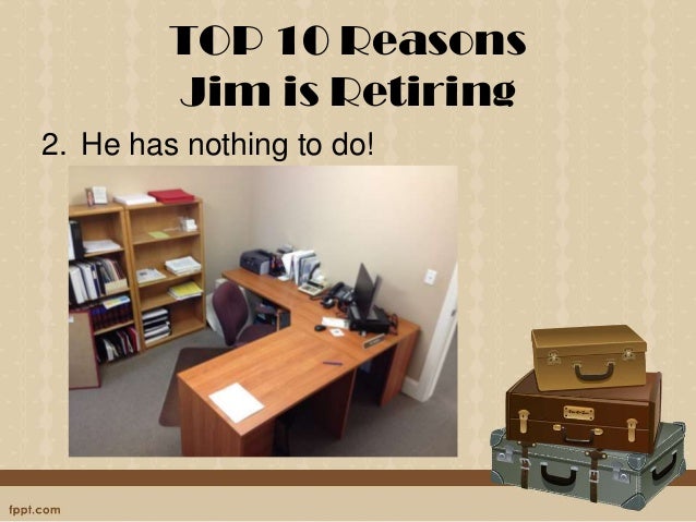 Jim MInges' Retirement Party Top 10 List
