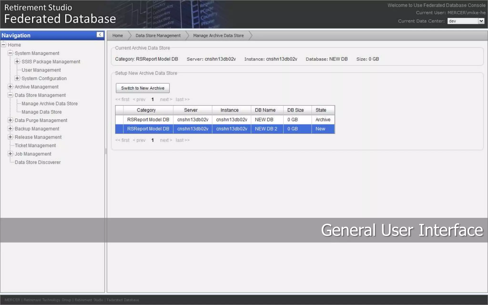 General User Interface