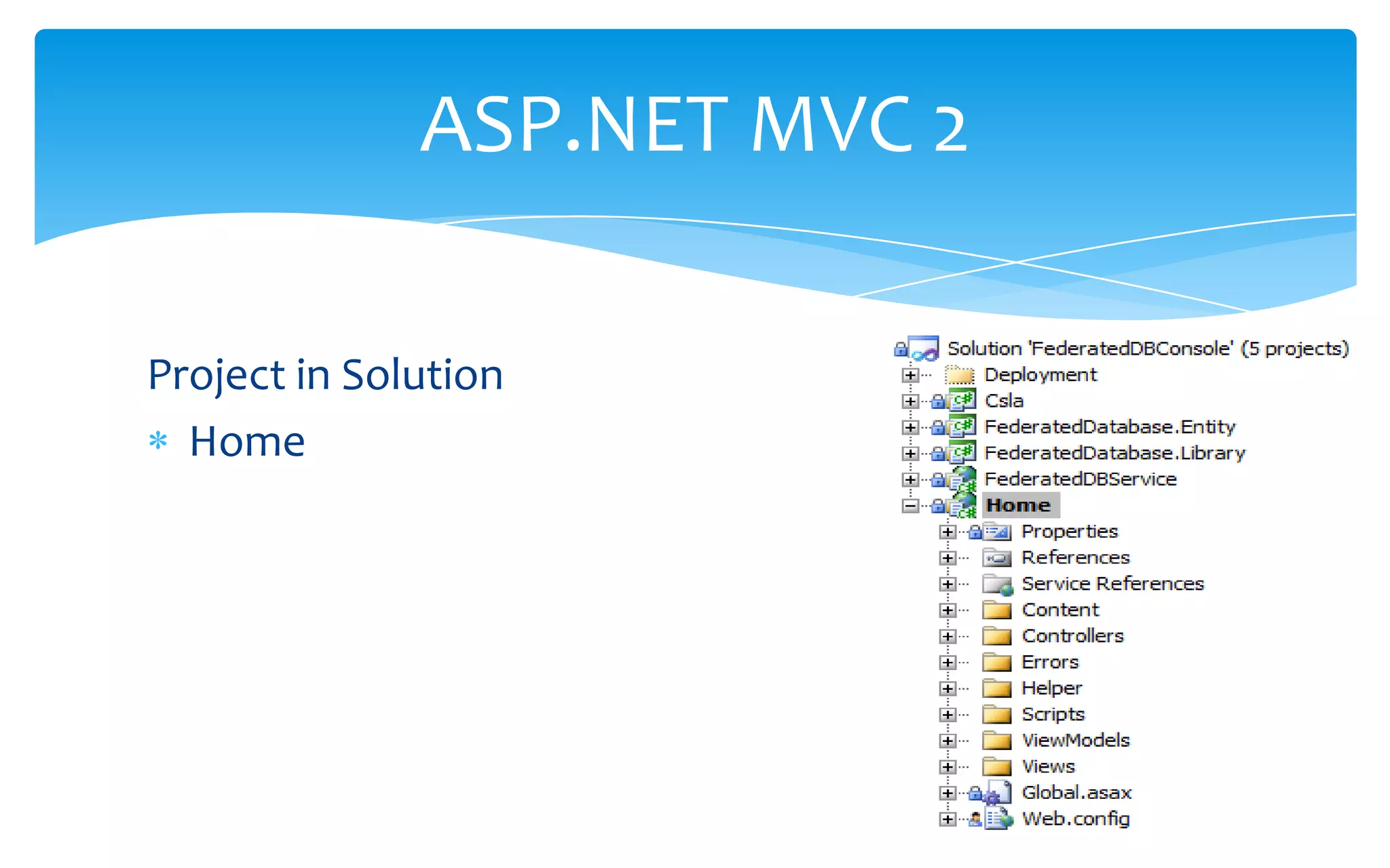 Project in SolutionHomeASP.NET MVC 2