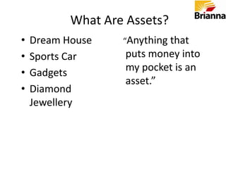 Freedom / Wealth Ratio…Freedom Ratio =   Other Income*                             Monthly Expense	* The one which your money earns & you do not.