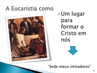  Um lugar
      para
      formar o
      Cristo em
      nós



“Sede meus imitadores”
                         38
 