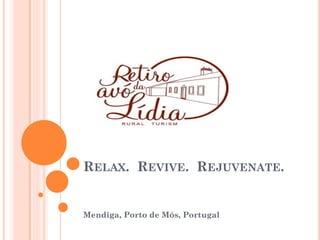 RELAX. REVIVE. REJUVENATE.


Mendiga, Porto de Mós, Portugal
 