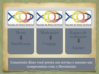 Consciente disso você presta um serviço e assume um
compromisso com o Movimento
 
