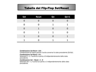 Reti sequenziali (Flip-Flop Set-Reset) | PPTX