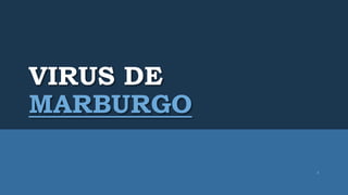 VIRUS DE
MARBURGO
1
 