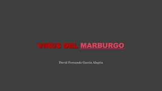 VIRUS DEL MARBURGO
David Fernando García Alegria
 
