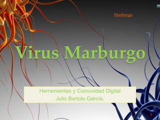 Virus Marburgo
Herramientas y Comunidad Digital
Julio Bartolo García.
1
Marburgo
 