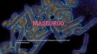 MASBURGO
”Un virus es un trozo de ácido nucleico rodeado de malas noticias”
- Peter Medawar
 