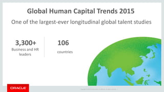 Copyright © 2014 Oracle and/or its affiliates. All rights reserved. |
Global Human Capital Trends 2015
3,300+
Business and...
