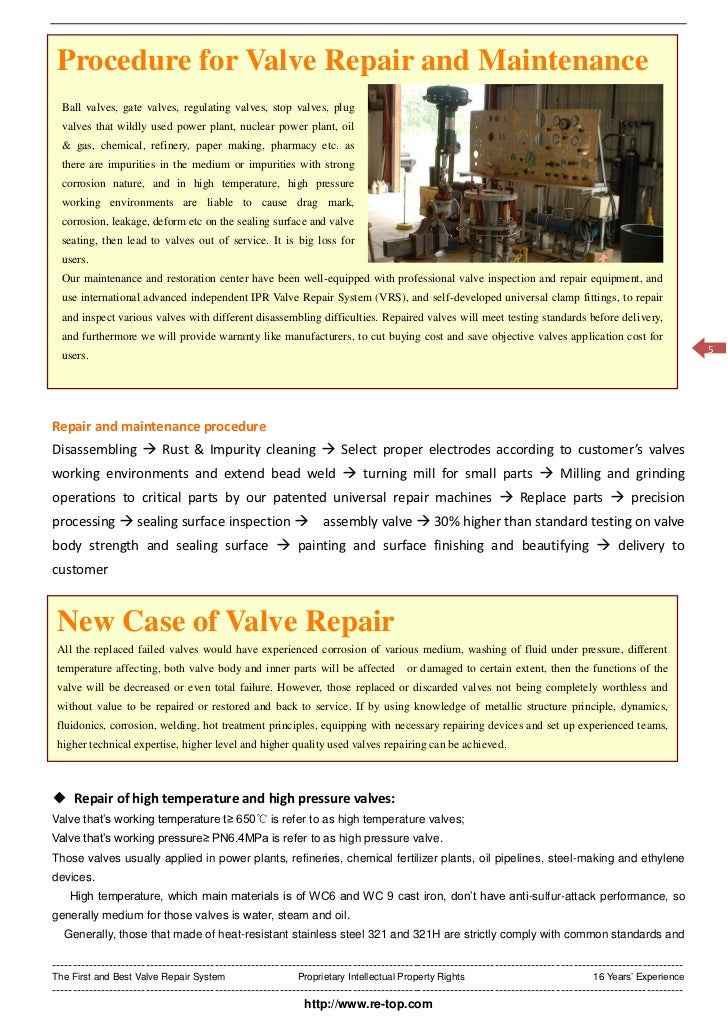 Industrial Valve Repair & Maintenance System