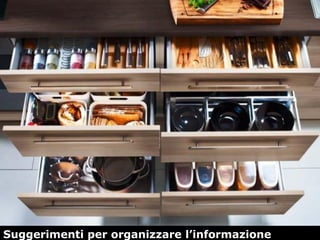 5
ciao
Suggerimenti per organizzare l’informazione
 