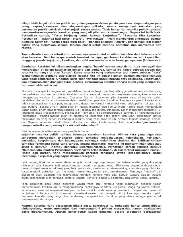 Retorika politik yang berkarakter