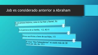 Job es considerado anterior a Abraham
 